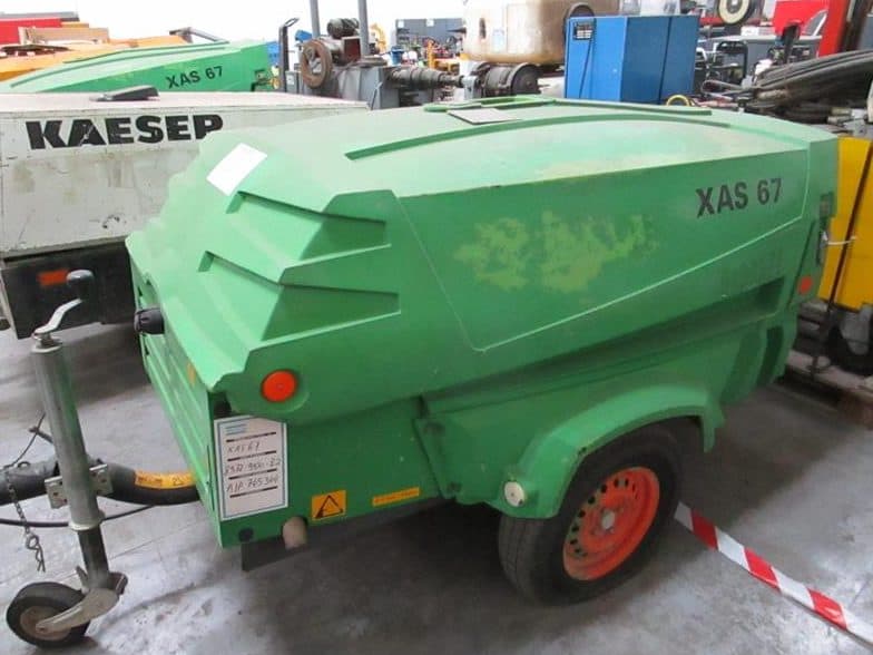 Used 2008 Atlas Copco XAS 67 PE Portable Air Compressor, 131 CFM