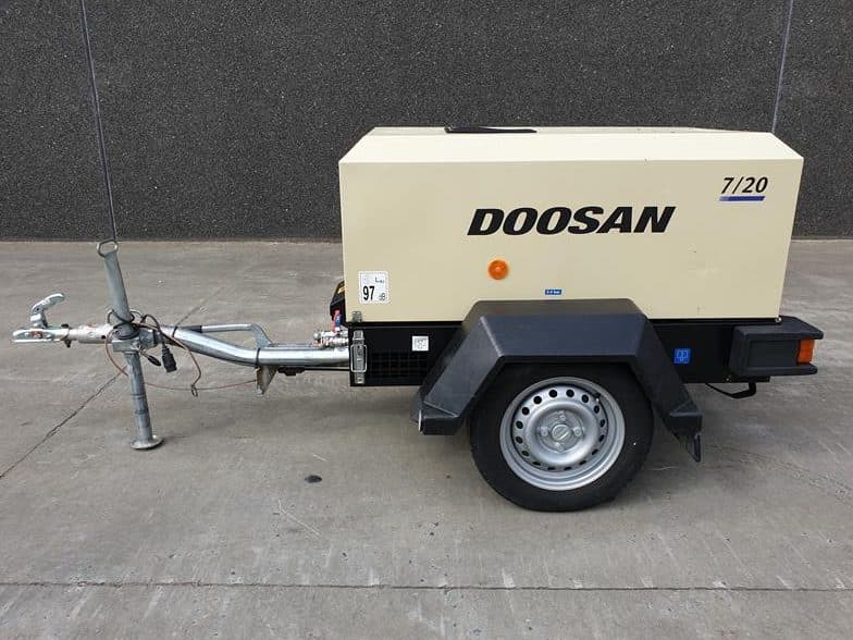 Used 2018 Doosan 7 / 20 Portable Air Compressor, 71 CFM